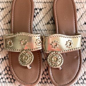 Jack Rogers Knock Offs, Gold, 7.5